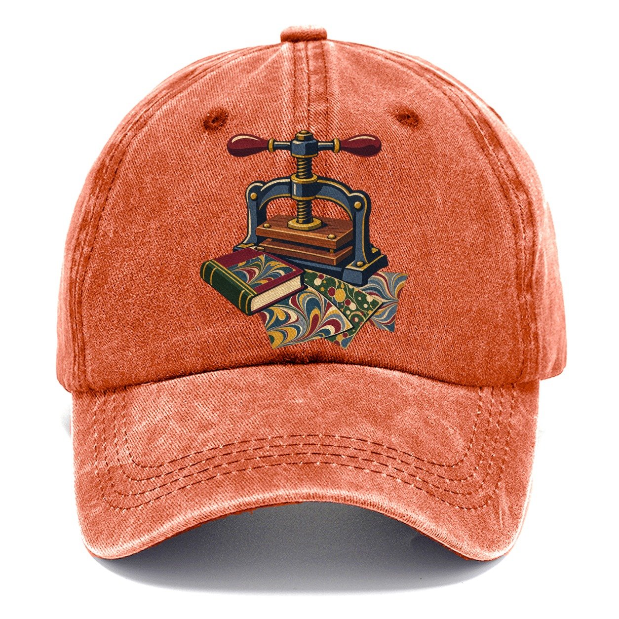Bookbinder Press And Marbled Pages Uk Culture Heritage Classic Cap – Terracotta Clay
