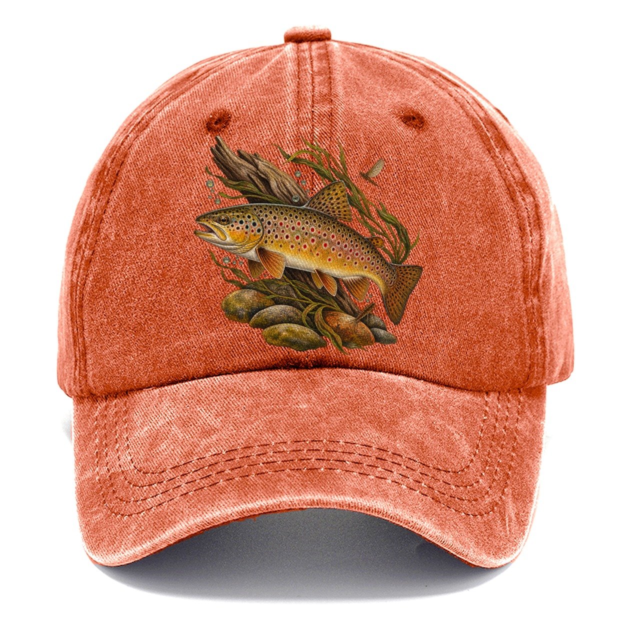 Brown Trout Specimen Study Fishing Club Classic Cap – Terracotta Clay