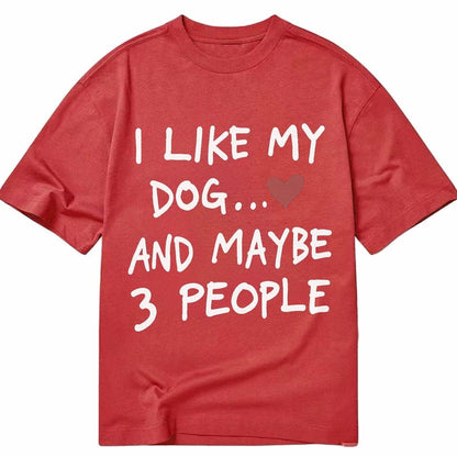Dog Maybe 3 People Classic T-shirt – Red