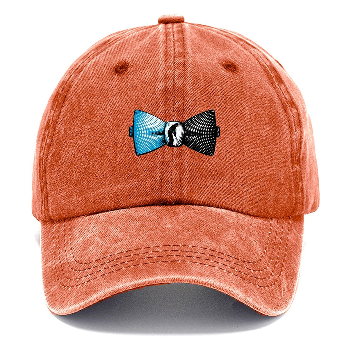 Blue Halftone Golf Bow Tie Classic Cap – Terracotta Clay