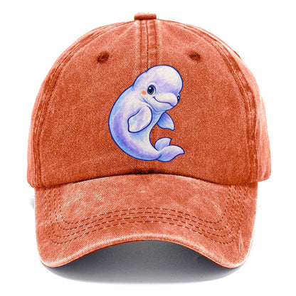 Beluga Whale Gentle Turn Sea Sprite Classic Cap – Terracotta Clay