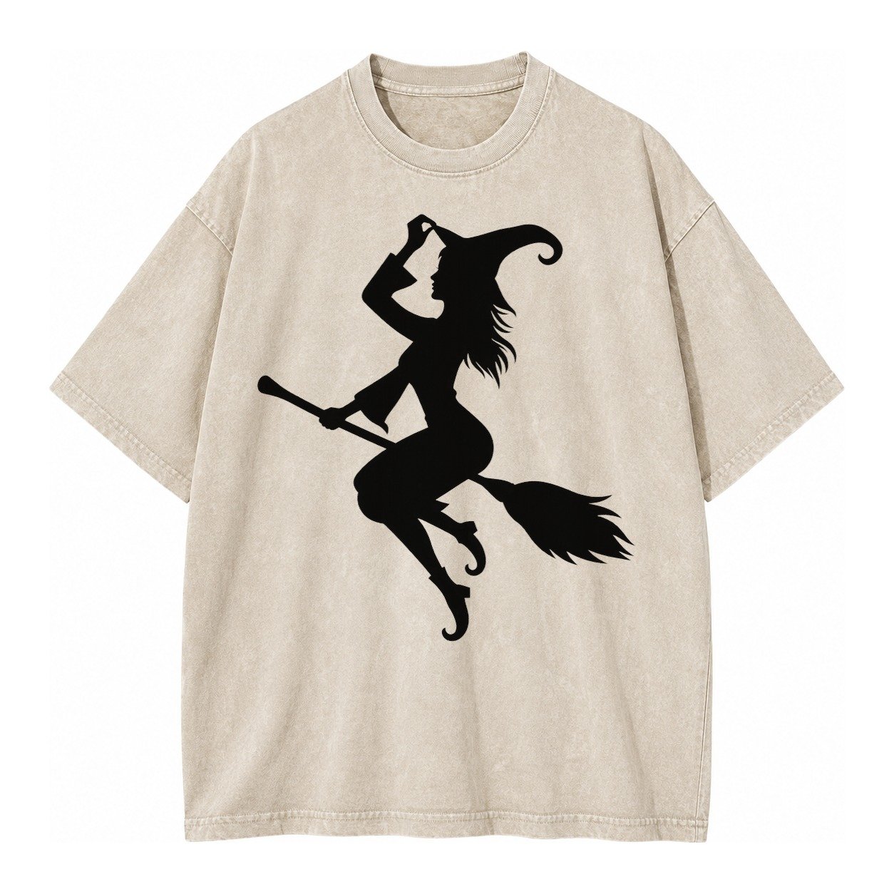 202308151409 Witch On Broom 4 Vintage T-shirt – Off White