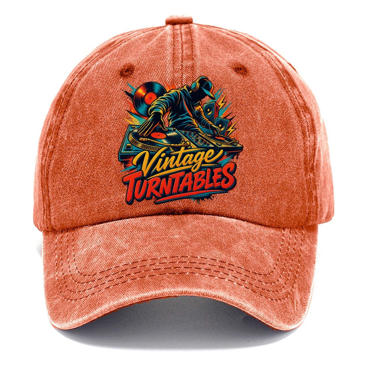 Vintage Turntables Music Instruments Classic Cap – Terracotta Clay