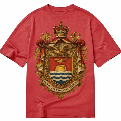 Golden Peace Embroidered Classic T-shirt – Red