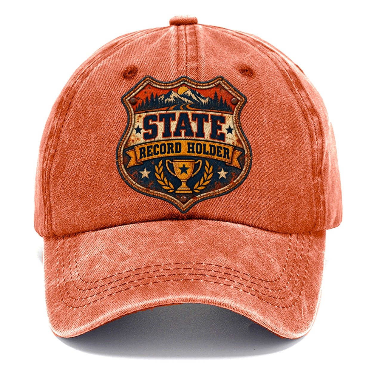State Record Holder Shield Fishing Club Classic Cap – Terracotta Clay