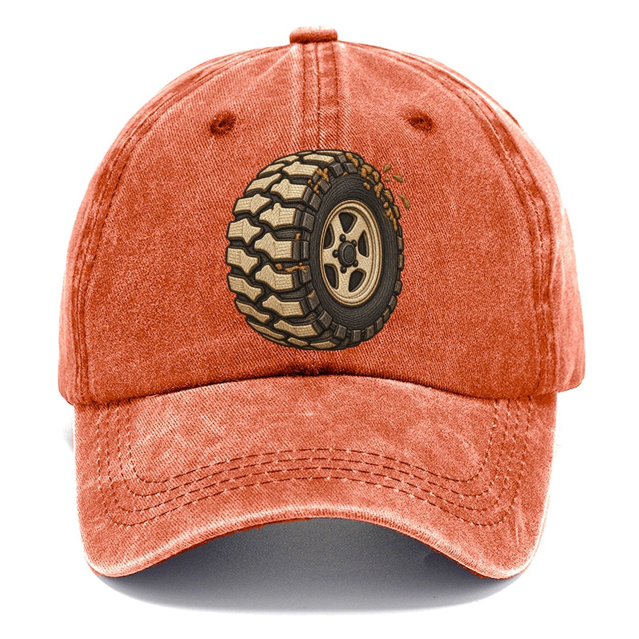 Mud Terrain Tyre Three Quarter Off Roading And Overlanding Classic Cap – Terracotta Clay
