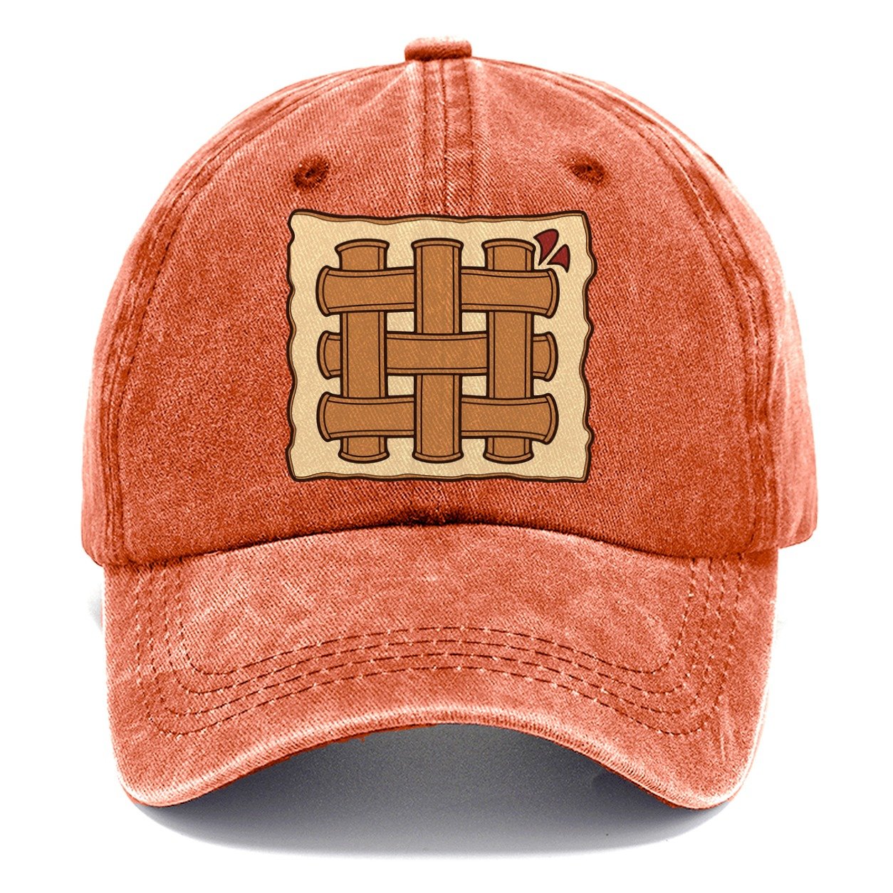 Basketweave Impression Leathercraft Classic Cap – Terracotta Clay