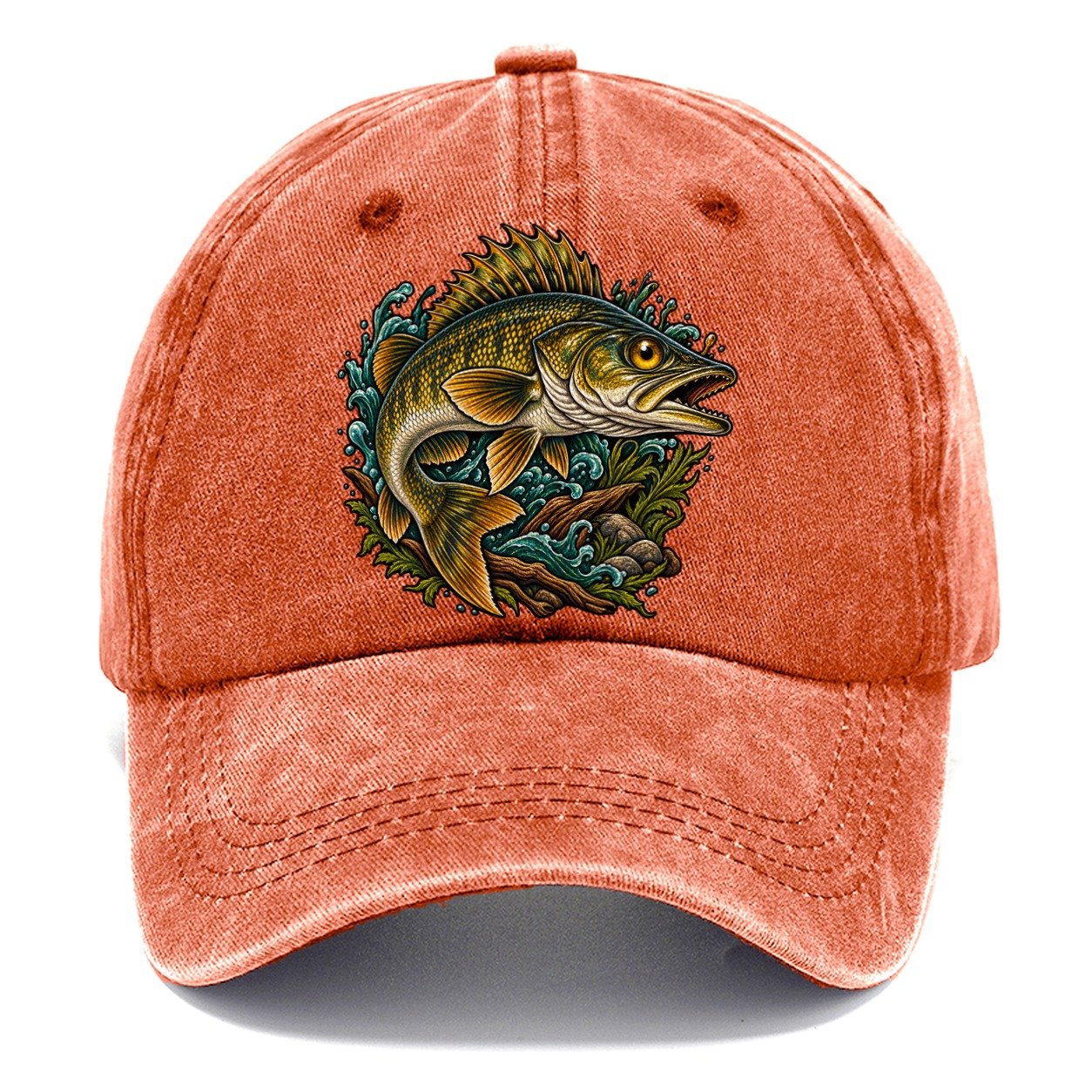 Walleye Golden Eye Fishing Club Classic Cap – Terracotta Clay