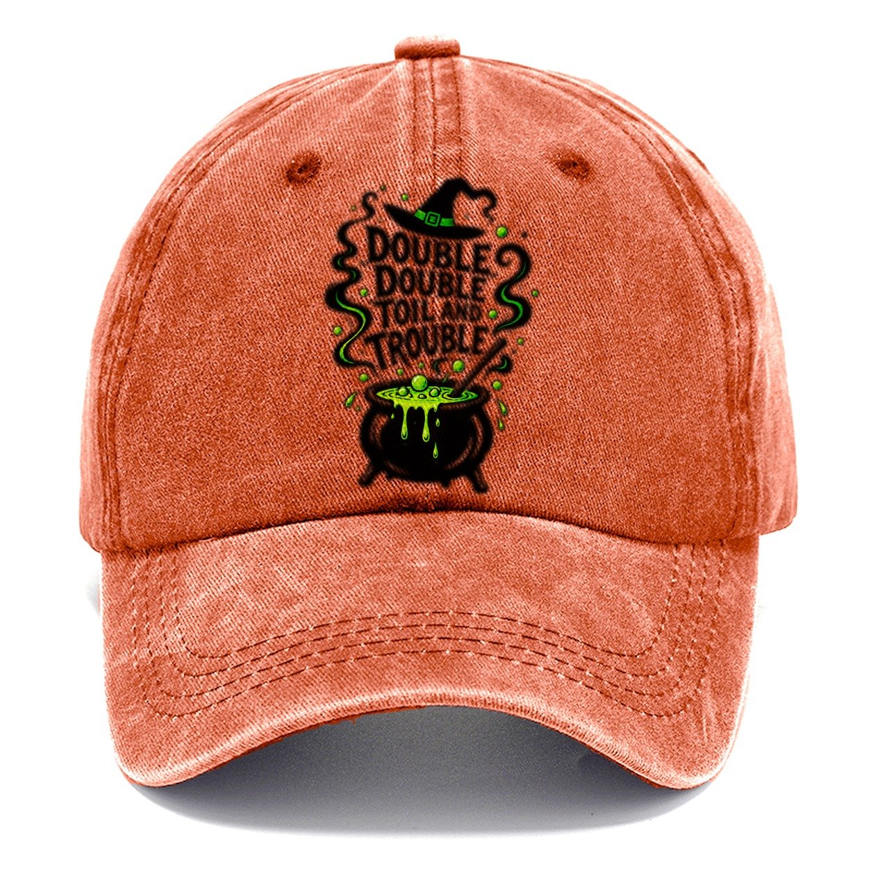 Double Double Toil And Trouble Slogan Witch Magic Classic Cap – Terracotta Clay