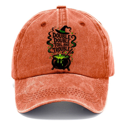 Double Double Toil And Trouble Slogan Witch Magic Classic Cap – Terracotta Clay