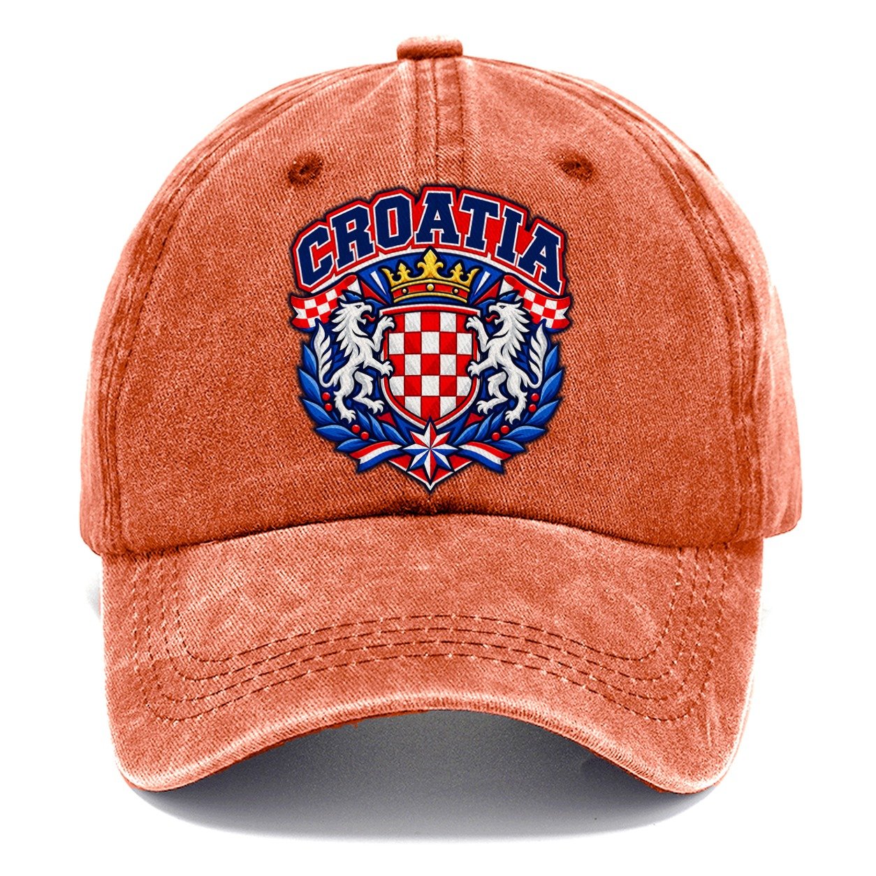 Croatia Retro Badge Country Logos Classic Cap – Terracotta Clay