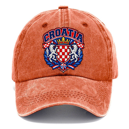 Croatia Retro Badge Country Logos Classic Cap – Terracotta Clay