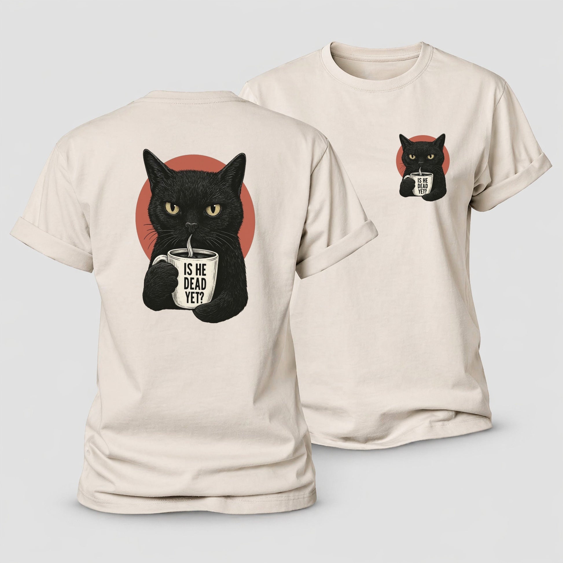 Is He Dead Yet Cat Women's Cotton T-Shirt – Sand
