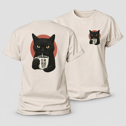 Is He Dead Yet Cat Women's Cotton T-Shirt – Sand