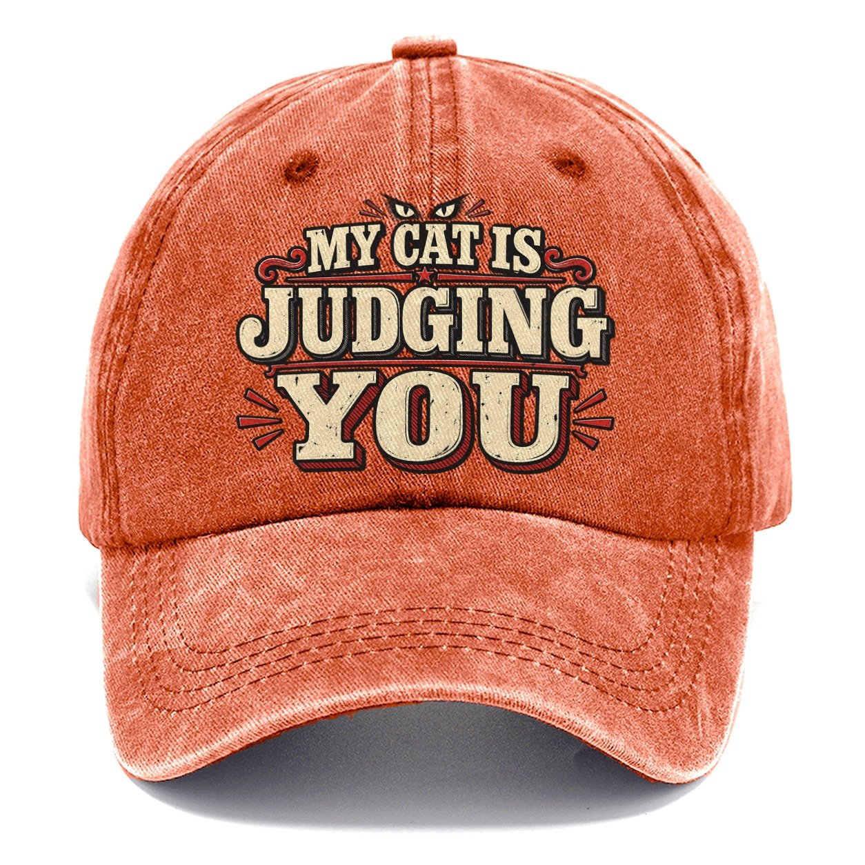 My Cat Is Judging You American Wit Classic Cap – Terracotta Clay