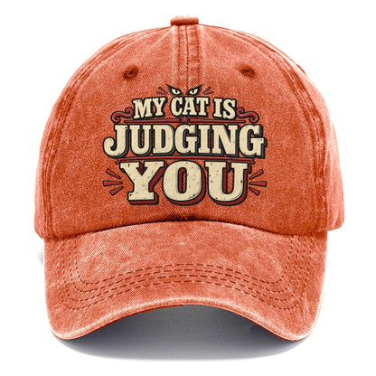 My Cat Is Judging You American Wit Classic Cap – Terracotta Clay