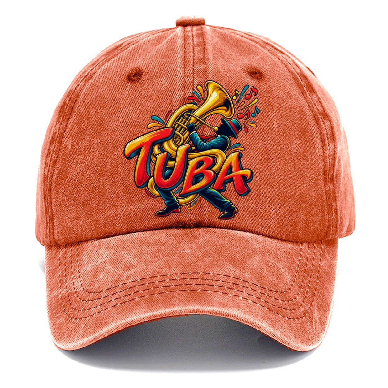 Tuba Wordmark Music Instruments Classic Cap – Terracotta Clay