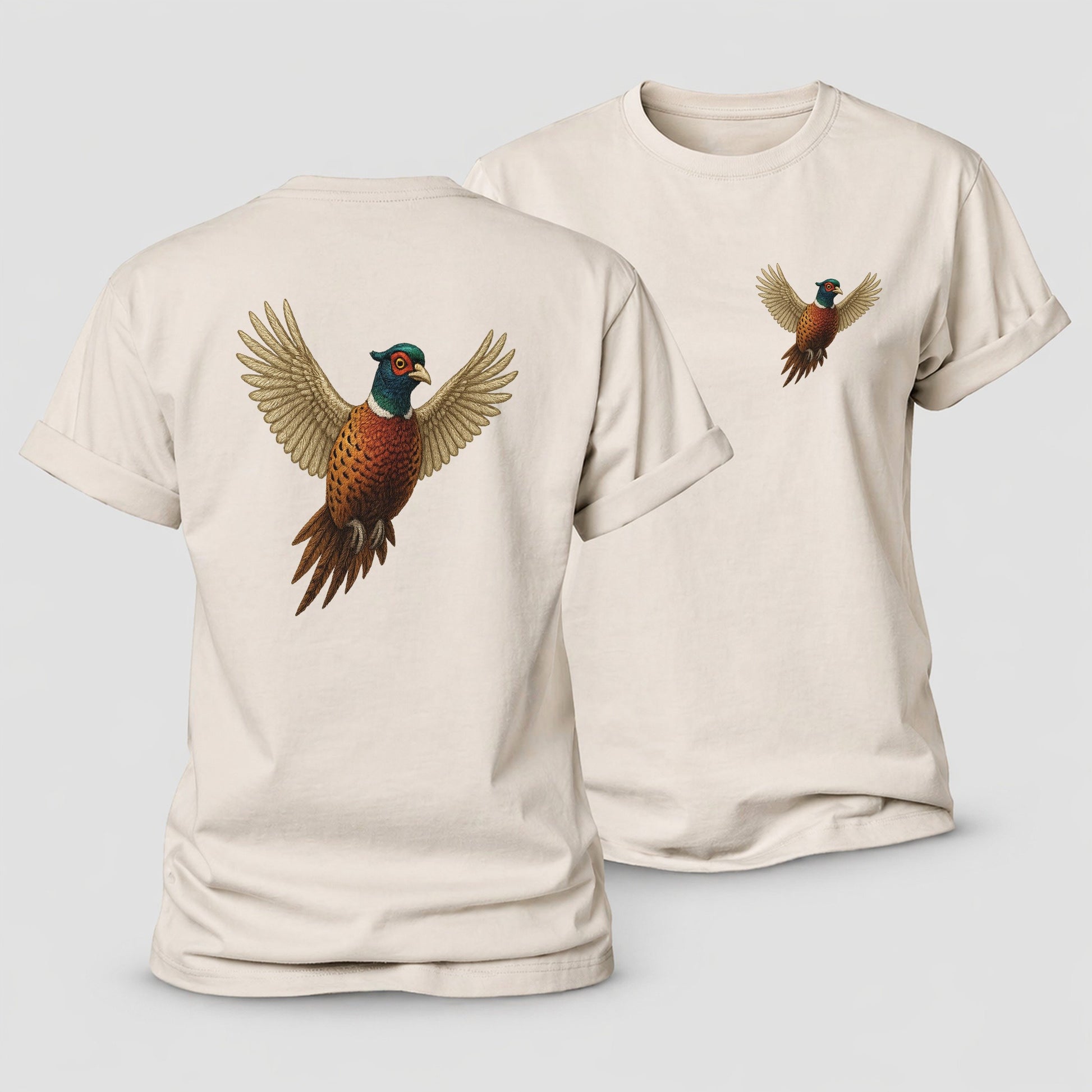 Pheasants Flight Collection Women's Cotton T-Shirt – Sand