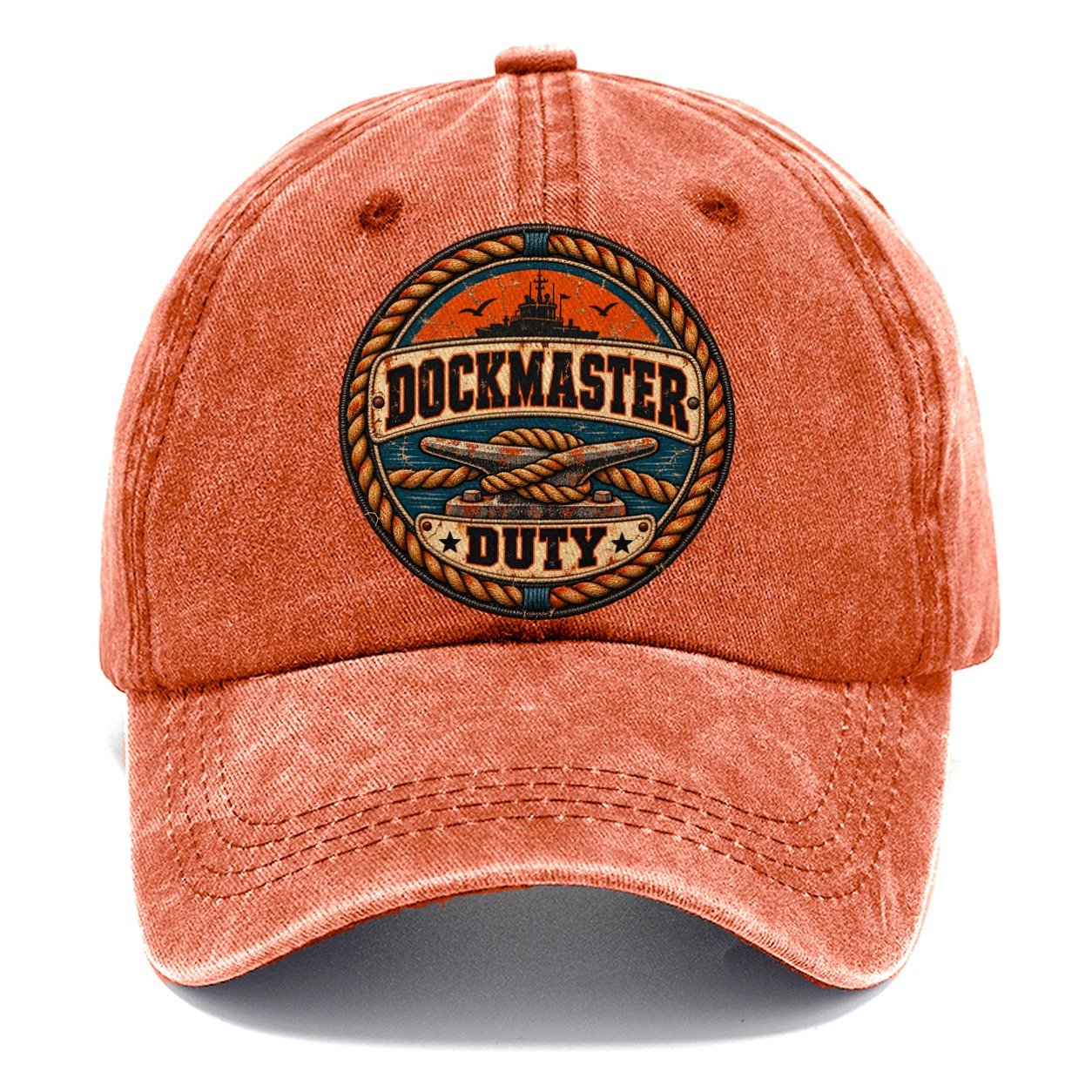 Dockmaster Duty Patch Fishing Club Classic Cap – Terracotta Clay