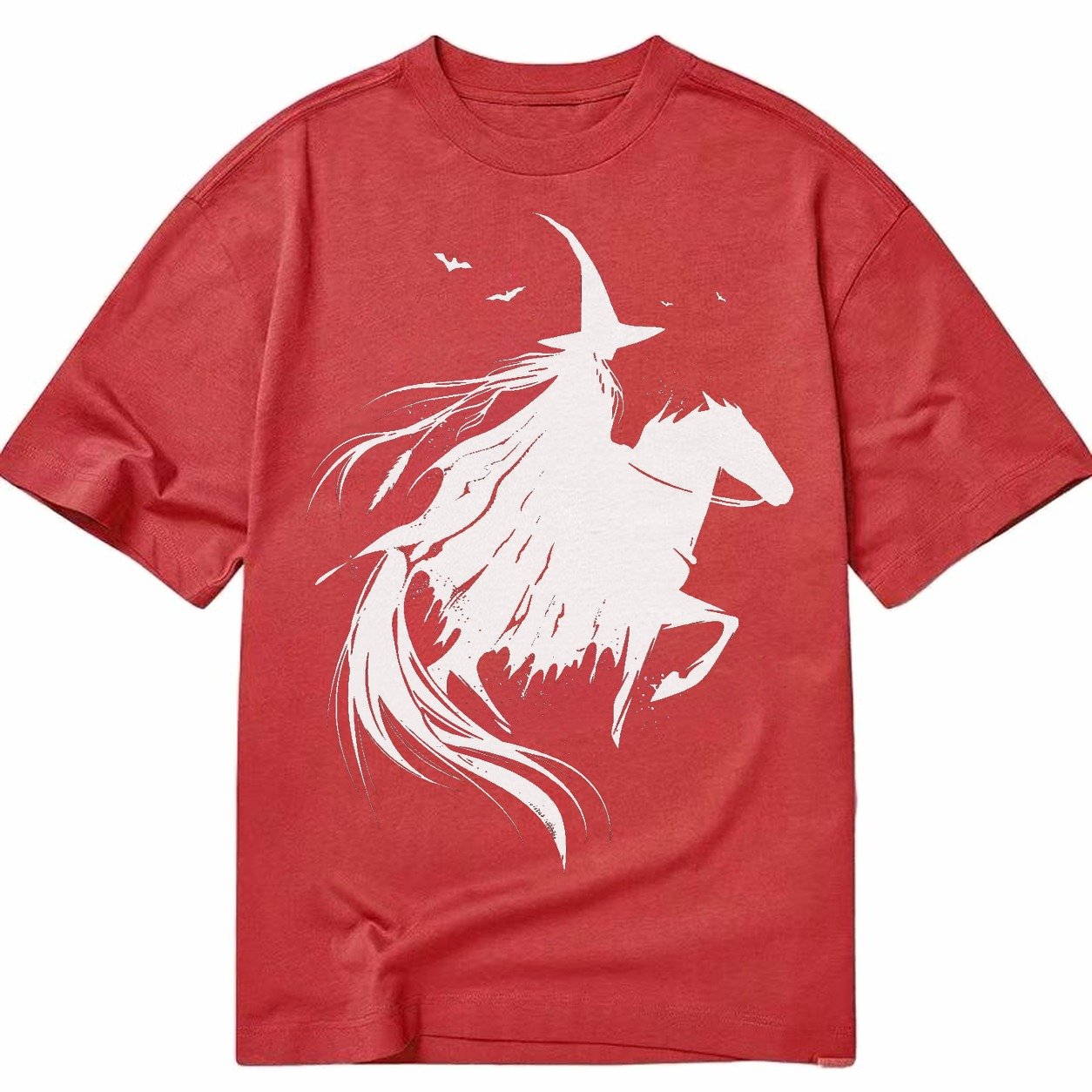 Witch On Horse Classic T-shirt – Red