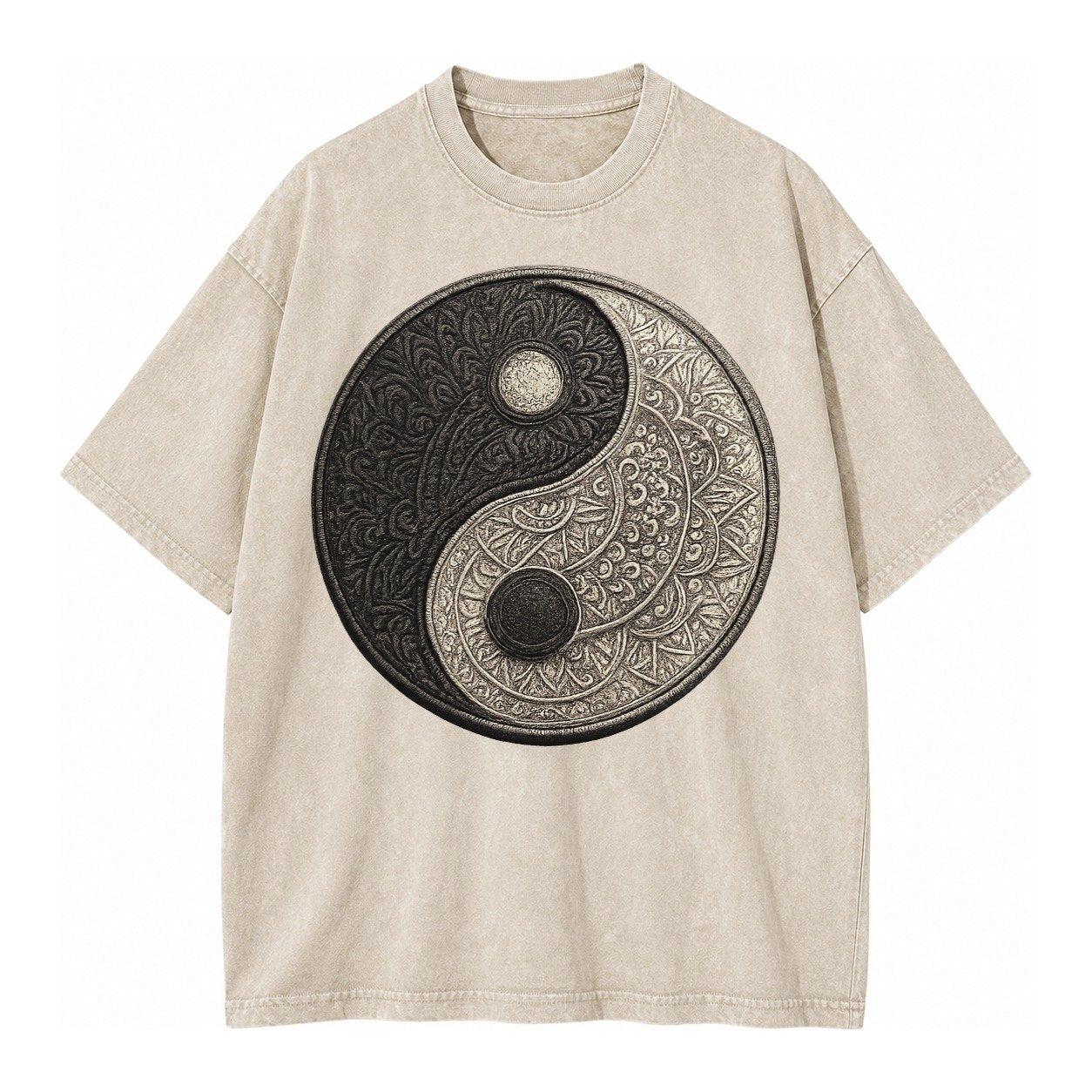 Mandala Yin Yang Vintage T-shirt – Off White