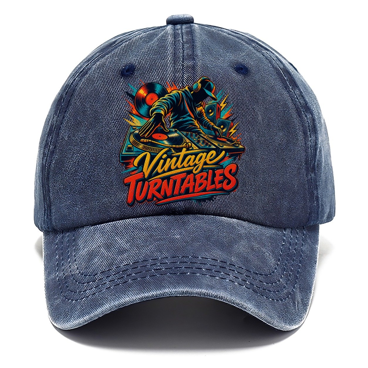 Vintage Turntables Music Instruments Classic Cap – Twilight Navy