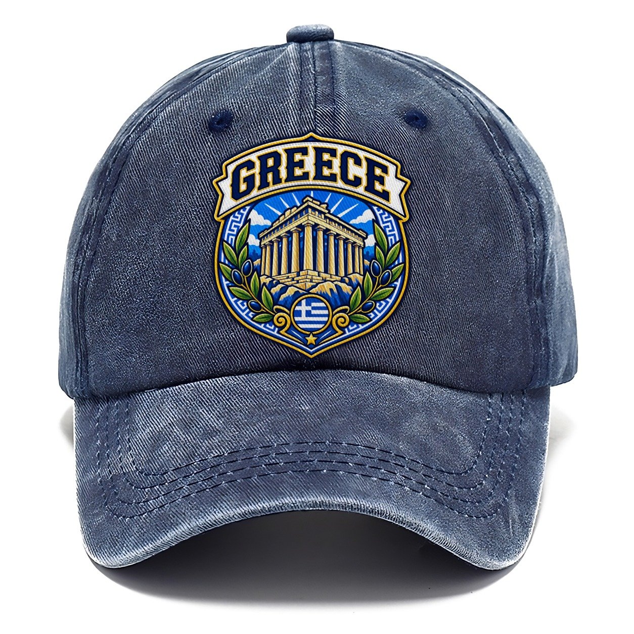 Greece Retro Badge Country Logos Classic Cap – Twilight Navy