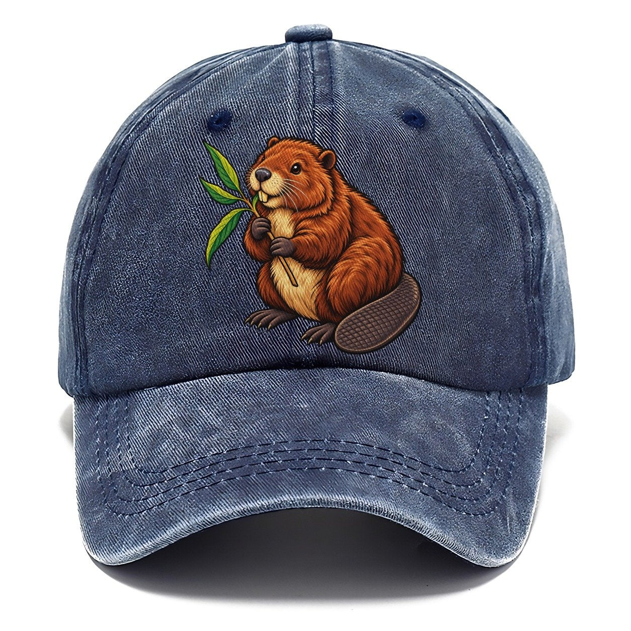 North American Beaver And Willow Sprig Canada Cultural Icons Classic Cap – Twilight Navy