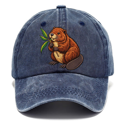 North American Beaver And Willow Sprig Canada Cultural Icons Classic Cap – Twilight Navy