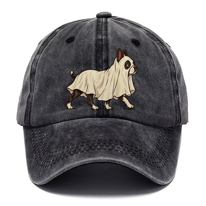 One Boston Terrier In Halloween Costume Ghost Draped In A Simple Sheet With Cut Eye Holes Halloween Dog Parade Classic Cap – Graphite