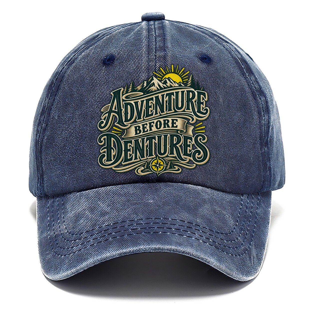 Adventure Before Dentures Retired Living Classic Cap – Twilight Navy