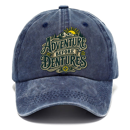 Adventure Before Dentures Retired Living Classic Cap – Twilight Navy
