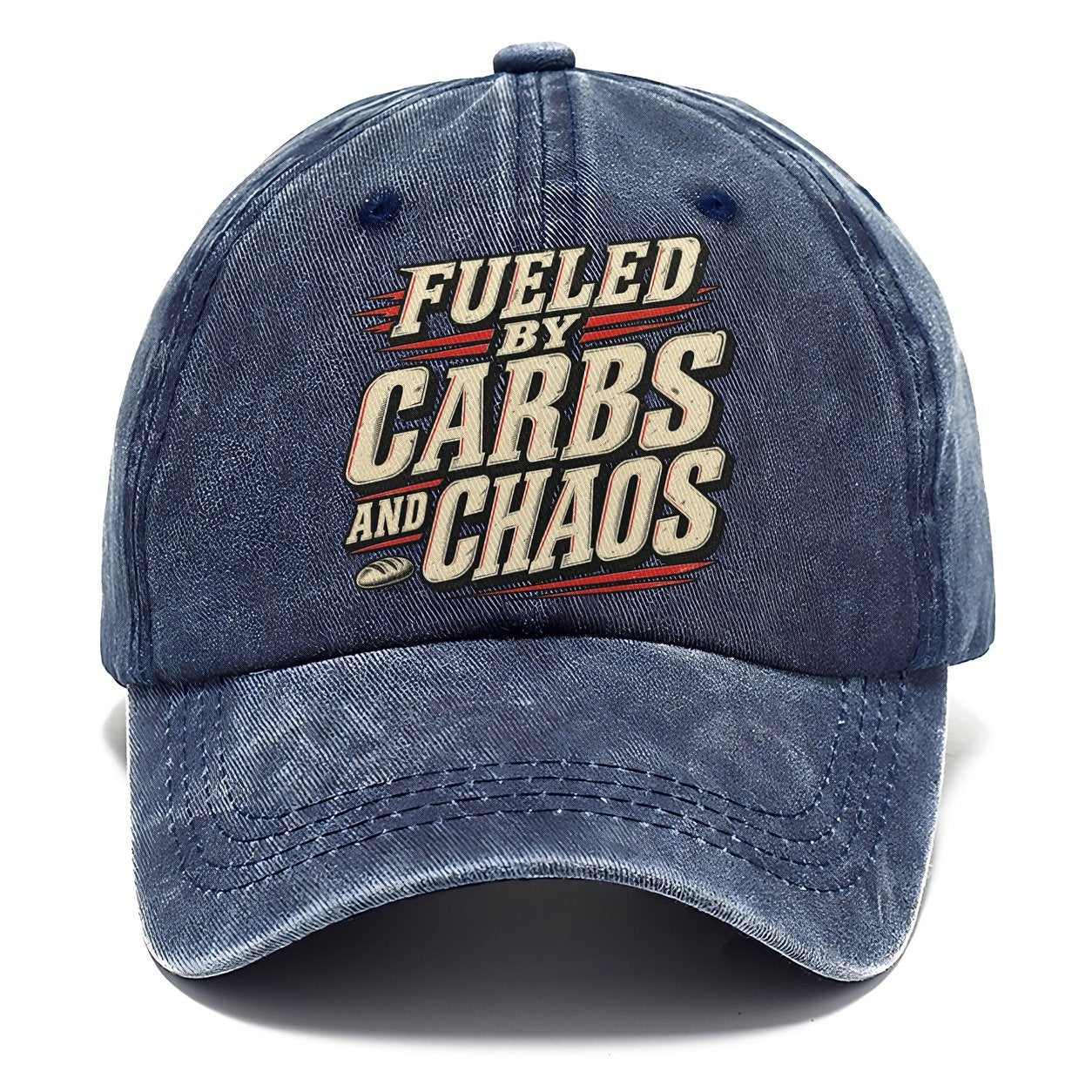 Fueled By Carbs And Chaos American Wit Classic Cap – Twilight Navy