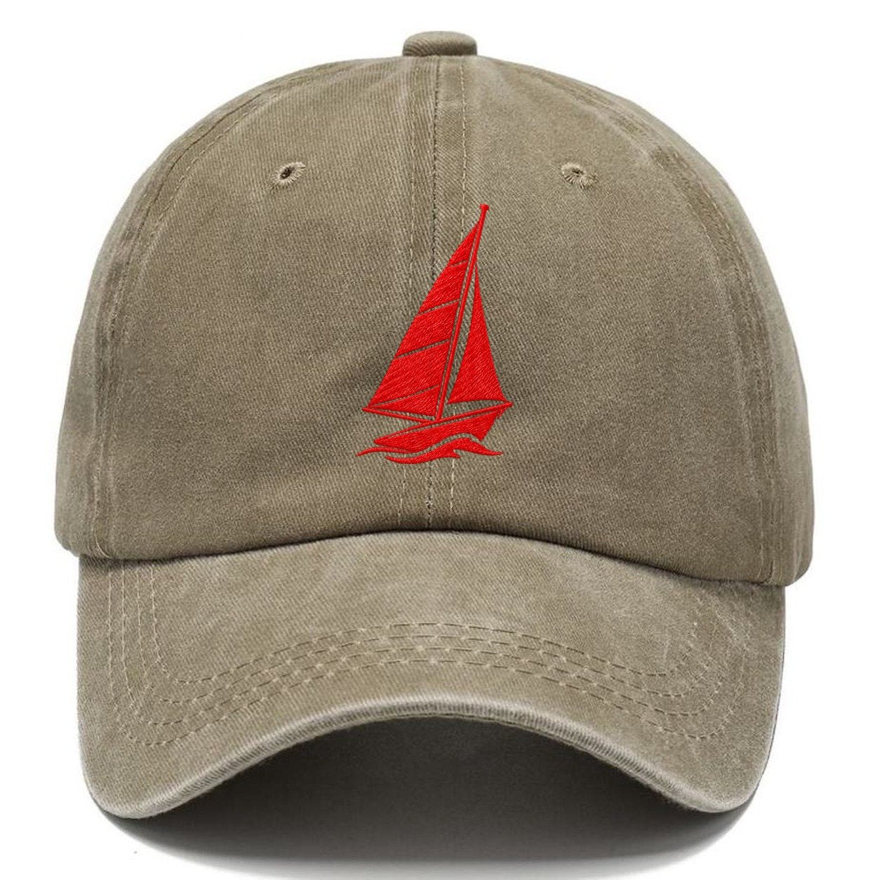 Sailboat Close Hauled Micro Motion Mark Classic Cap – Warm Sand