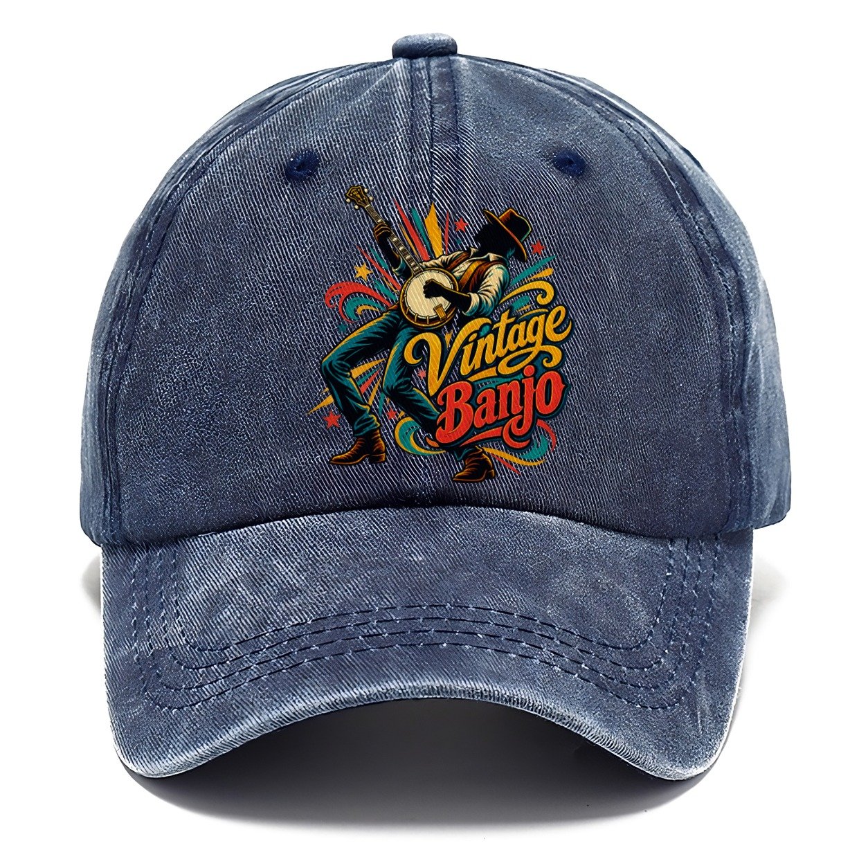 Vintage Banjo Music Instruments Classic Cap – Twilight Navy