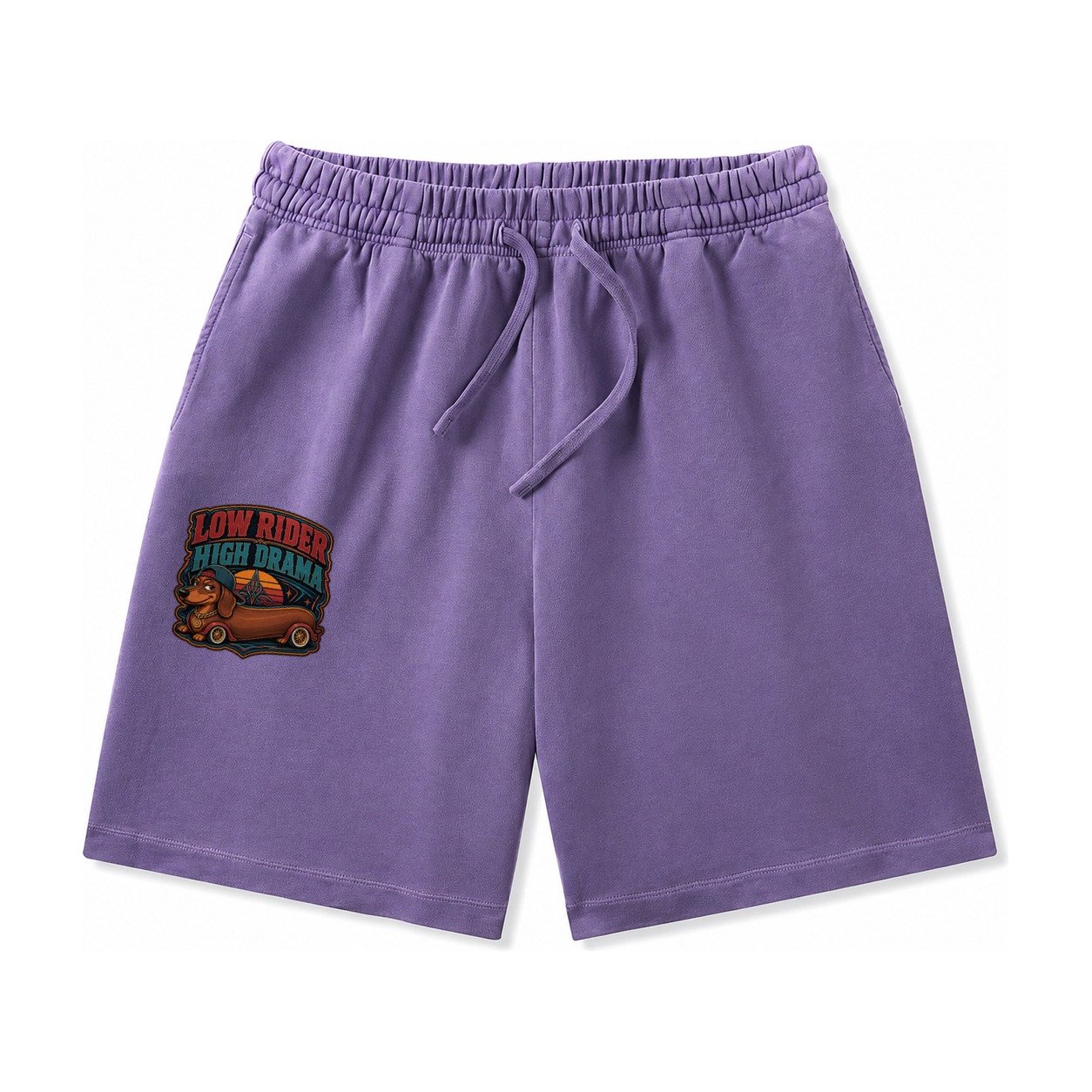 Low Rider High Drama Dachshund Washed Shorts – Purple
