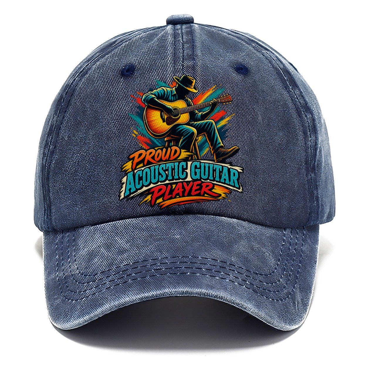 Proud Acoustic Guitar Player Music Instruments Classic Cap – Twilight Navy