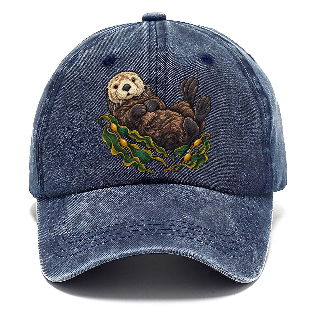 Sea Otter And Bull Kelp Canada Cultural Icons Classic Cap – Twilight Navy