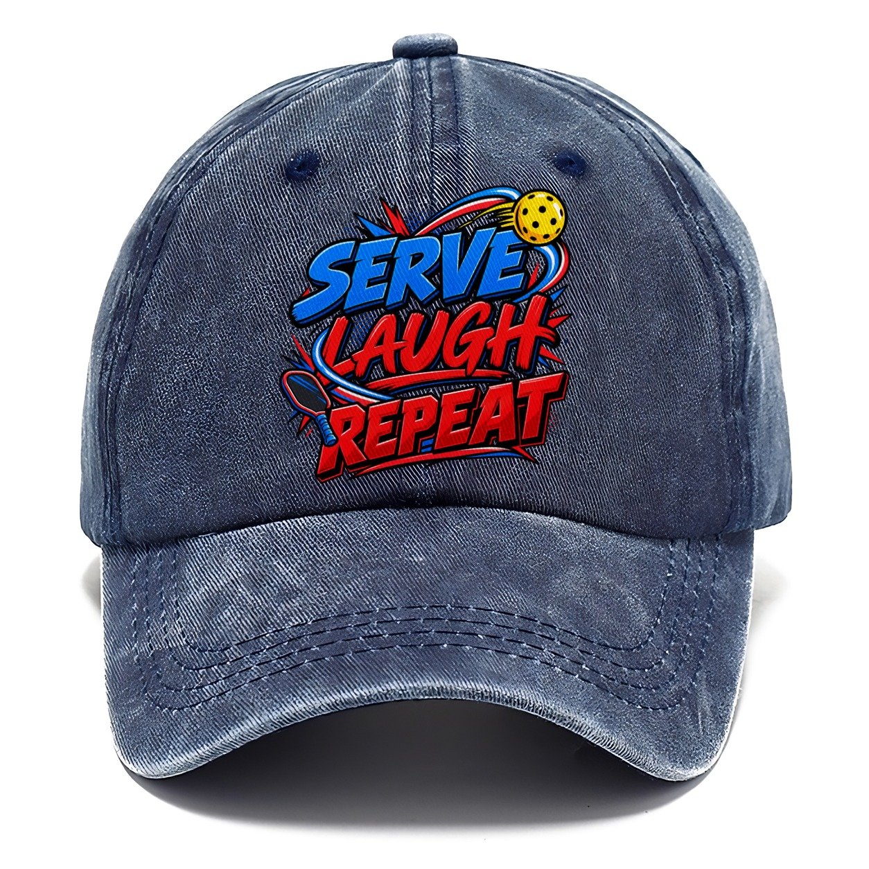 Serve Laugh Repeat Pickleball Life Classic Cap – Twilight Navy