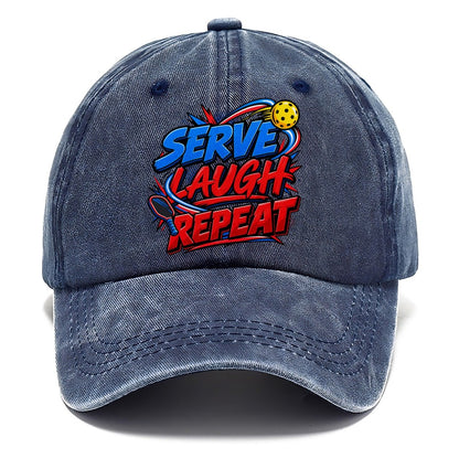 Serve Laugh Repeat Pickleball Life Classic Cap – Twilight Navy