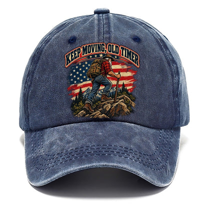 Keep Moving Old Timer Old Man Strong Classic Cap – Twilight Navy