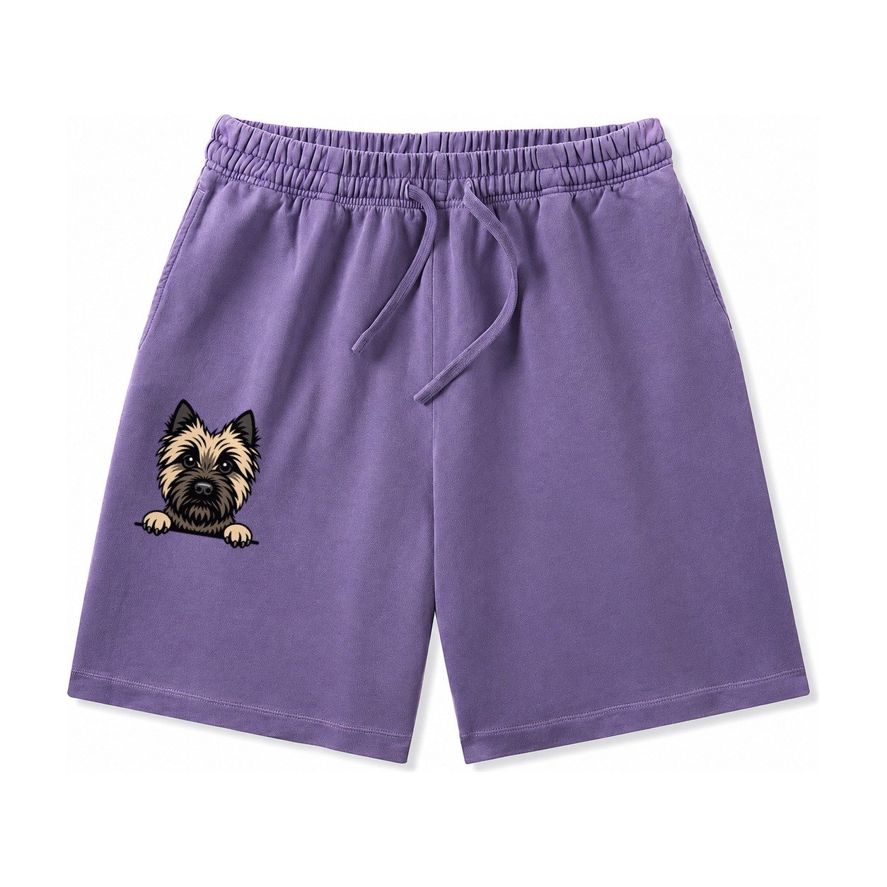 Cairn Terrier Wheaten Colored Pose Washed Shorts – Purple