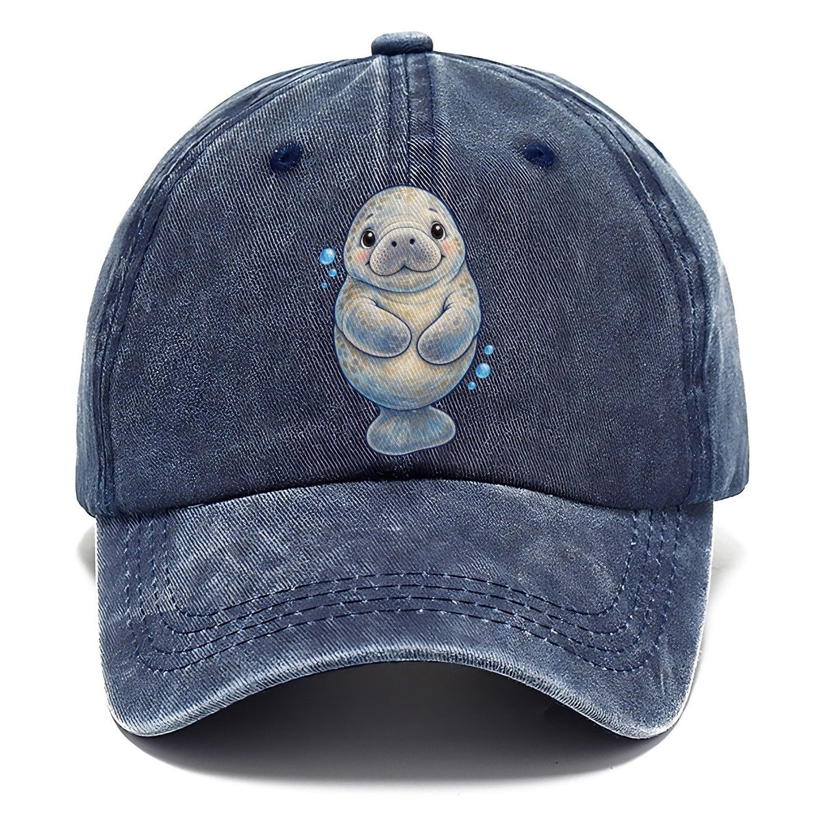 Manatee Front Flipper Hug Sea Sprite Classic Cap – Twilight Navy