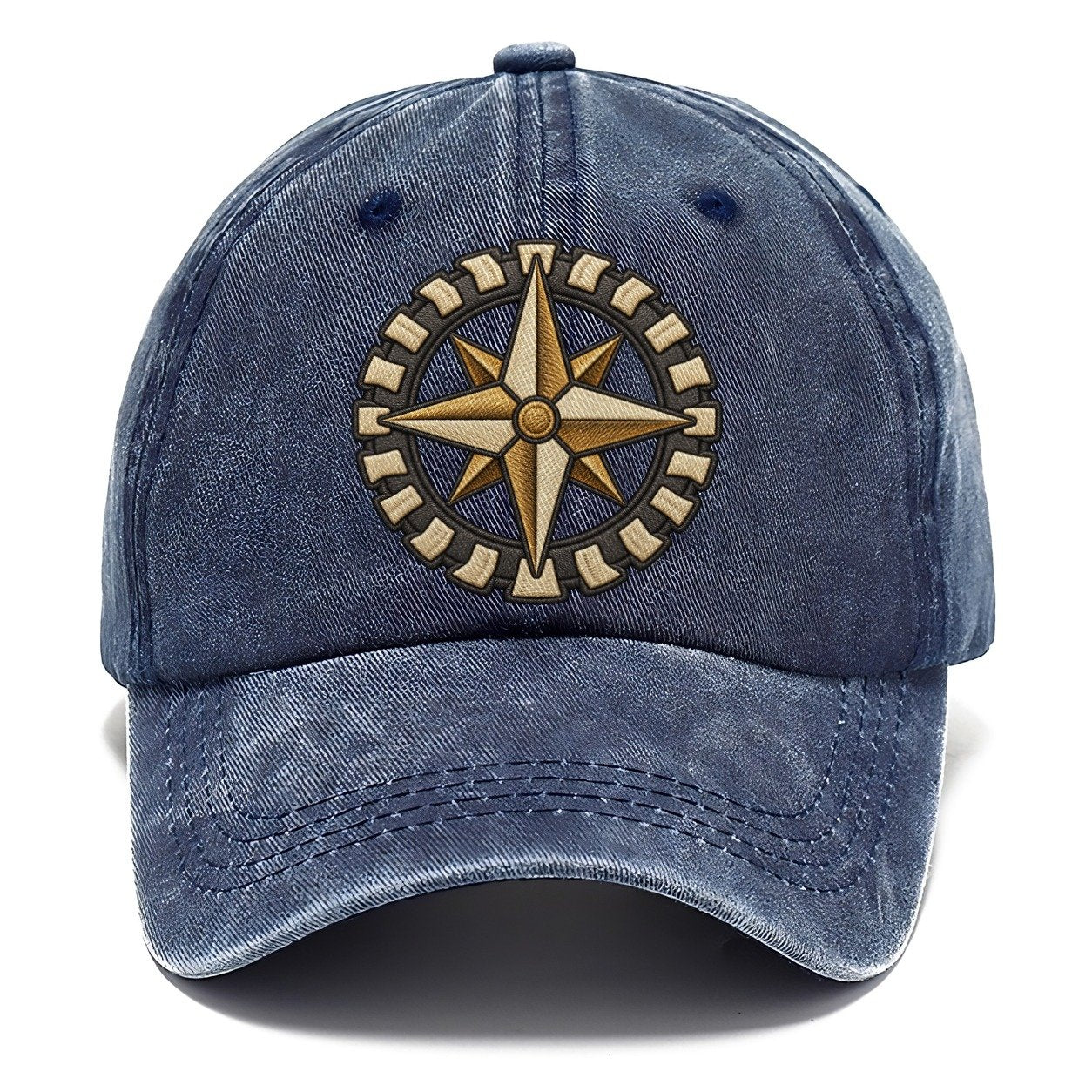 Compass Rose With Tyre Tread Bezel Off Roading And Overlanding Classic Cap – Twilight Navy