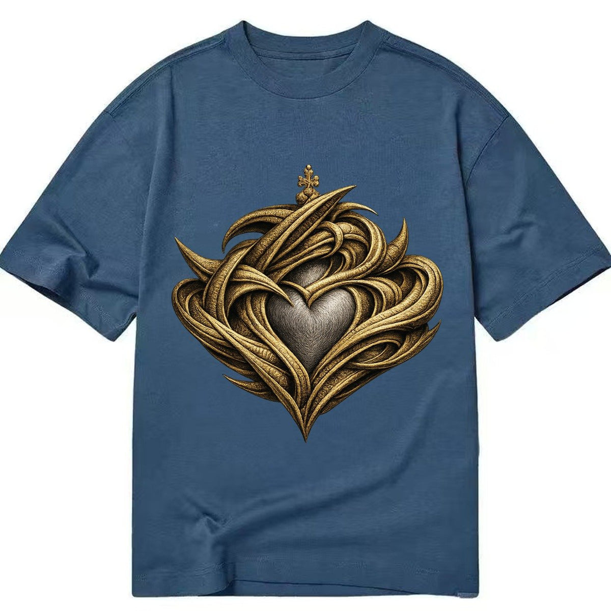 Abstract Claddagh Symbol Washed Classic T-shirt – Twilight Navy