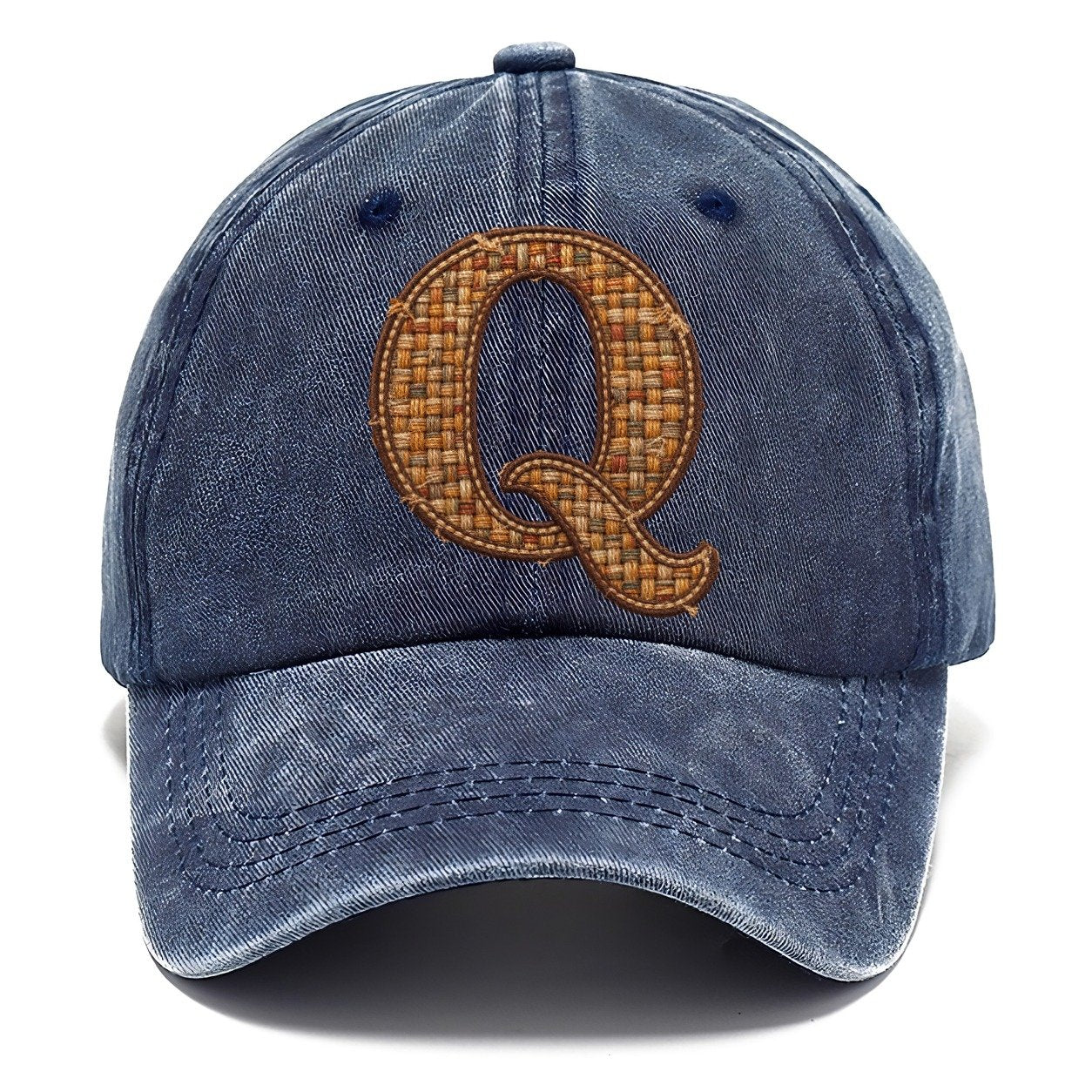 Woven Tweed Q Monogram Classic Cap – Twilight Navy