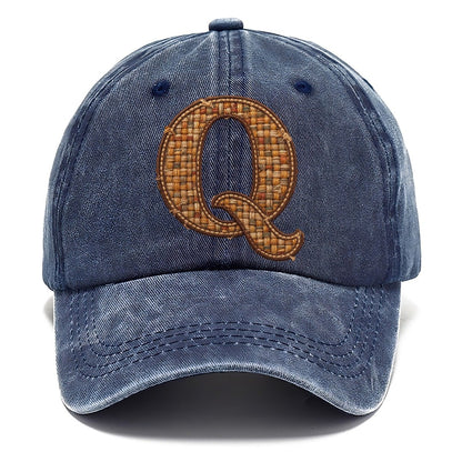 Woven Tweed Q Monogram Classic Cap – Twilight Navy