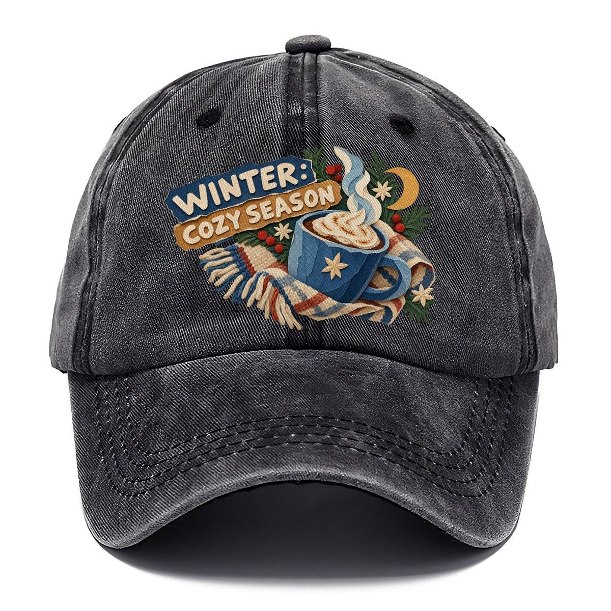 Winter Cozy Season Cocoa Cup Classic Cap – Graphite