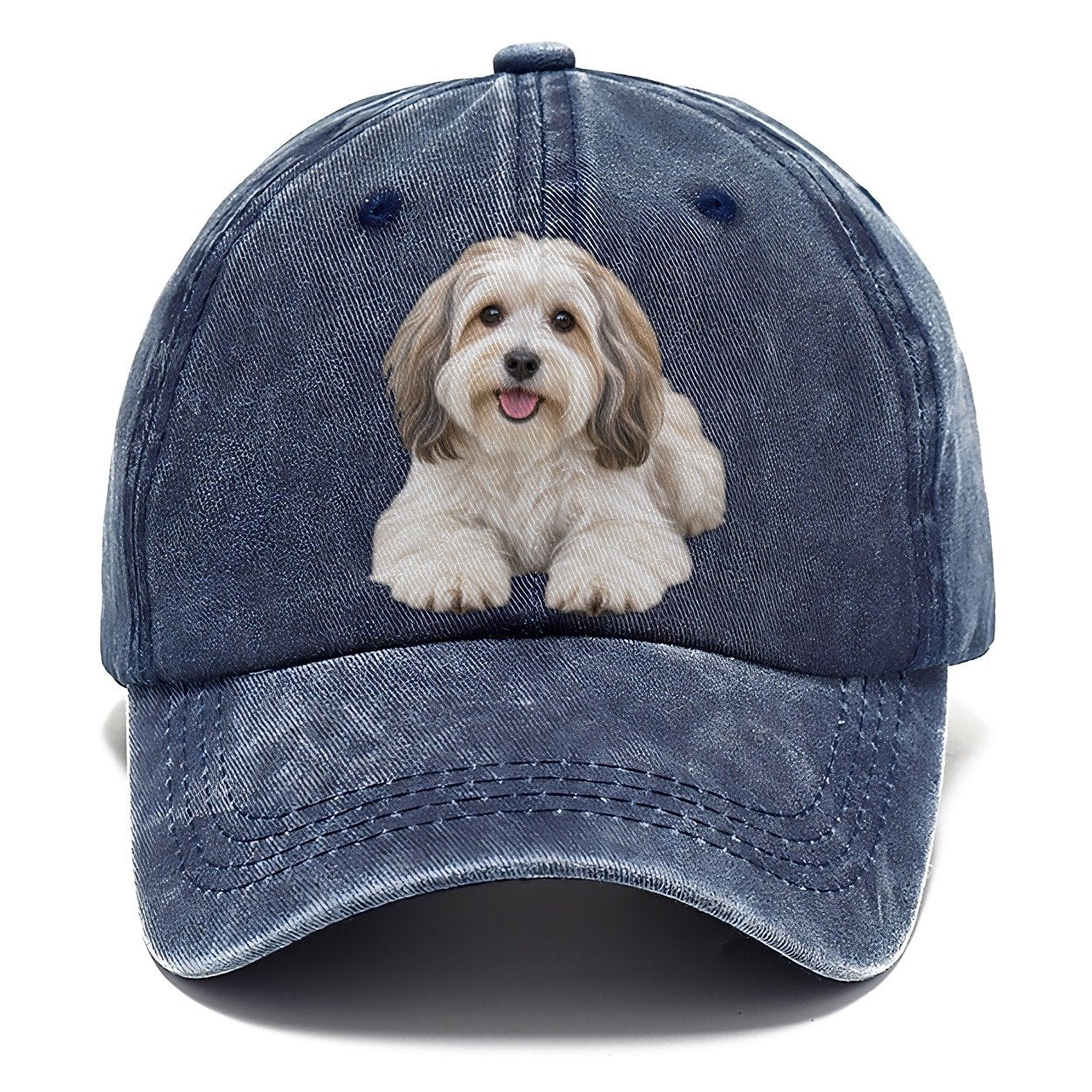 Havanese Lying Down Top Breeds Classic Cap – Twilight Navy
