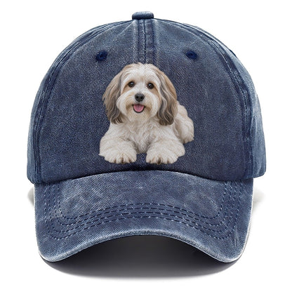 Havanese Lying Down Top Breeds Classic Cap – Twilight Navy